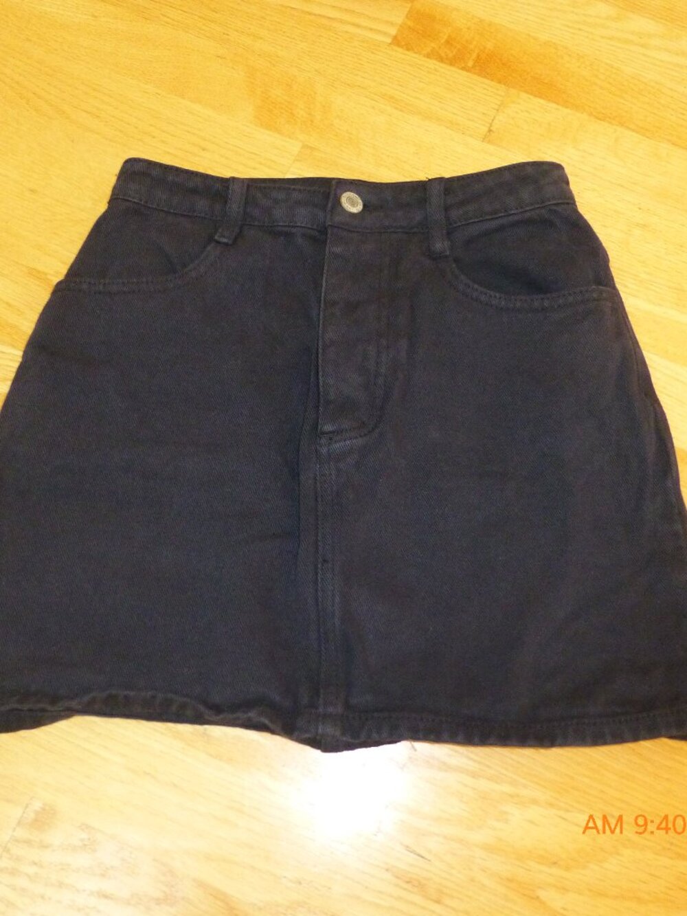 Brandy Melville John Galt Black Denim skirt Size S Button fly